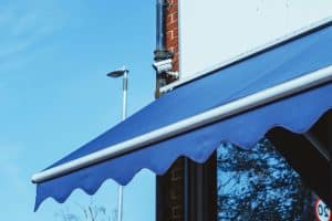 Blue awning